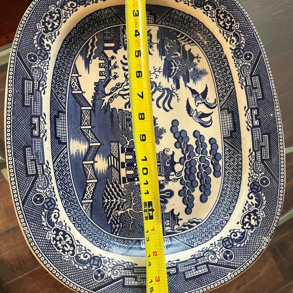 Blue willow platter